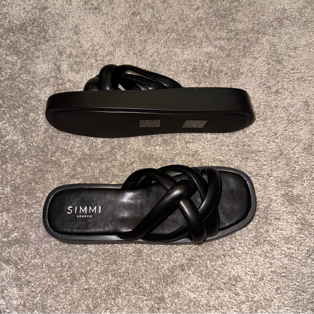 Black Minimalist Platform Sandals